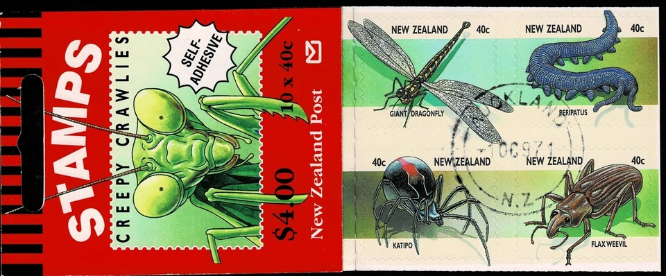 NEW ZEALAND - 1997 CREEPY CRAWLIES BOOKLET - Sc#SB 88 - CTO - NZ 47 - Image 1 of 1