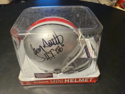 MINI CASCO AUTOGRAFIADO FIRMADO POR TROY SMITH OHIO STATE "H.T. '06" - Certificado de autenticidad JSA Foto 1 de 4