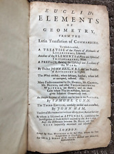EUCLID'S ELEMENTS OF GEOMETRY BY JOHN KEILL - 3rd Edition - 1733 LEATHER BINDING