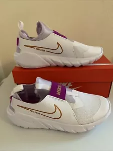 Kids Nike Flex Runner 2(gs) white mettalic copper Slip On Sneakers Shoes Size 7Y - Picture 1 of 5