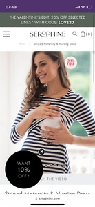 SERAPHINE NADIA NAUTICAL MATERNITY NURSING DRESS SIZE 6 UNOPENED FROM PACKAGING - Picture 1 of 14