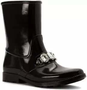 Michael Kors Women's Leslie Rubber Closed Toe Mid-Calf Rainboots, Black - Picture 1 of 5