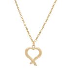 Pori Jewelry 14K YG Open Bow Heart Pendant in 14K Gold Cable Chain Necklace -18"