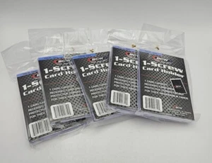 (5-Pack) BCW 1-Screw Screwdown Trading Card Holder Extra Thick 120pt Recessed - Picture 1 of 3