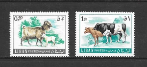 Libanon Scott 453 & 454 MH Sehr schön - 1968 Viehausgabe - Bild 1 von 2