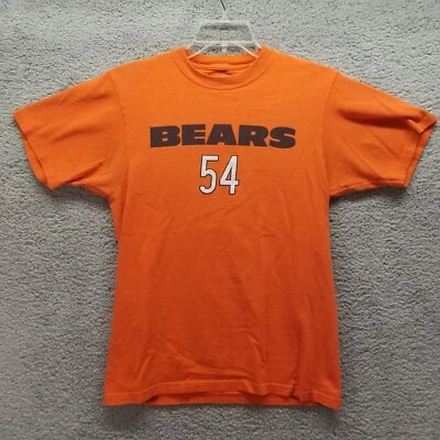 Camisa masculina Chicago Bears pequena laranja azul manga curta Brian Urlacher #54 - Imagem 1 de 4