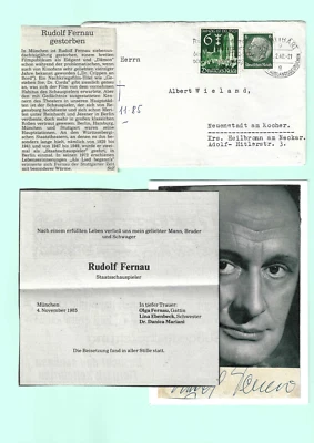 Konvolut Rudolf Fernau (1985†) original Autogramm Albumausschnitt auf Briefkarte - Bild 1 von 4