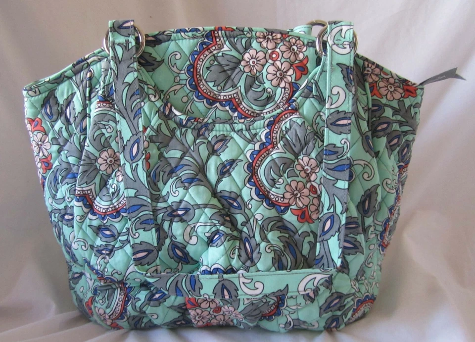 Vera Bradley Glenna Shoulder Bag Tote Fan Flowers