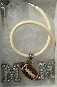Beautiful Bling Football MoM Pendant Necklace - Picture 1 of 1