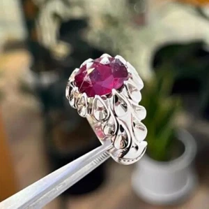 Natural Ruby Ring Sterling Silver 925 Handmade Yaqoot Ring Real Ruby Gem Ring - Picture 1 of 5