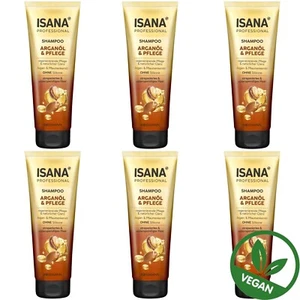 6 x 250 ml | Isana Professional Champú Aceite de Argán y Cuidado Sin Siliconas Vegano - Imagen 1 de 3