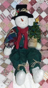 WUNDERSCHÖNE GROSSE HANDGEFERTIGTE SCHNEEMANN PUPPE !! SCHNEEMANN SAMMLUNG - Bild 1 von 2