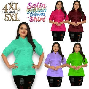 Victorian Peplum Top Self Tie Button Down Shirt Waist Blouse Top Plus Size S107 - Picture 1 of 245