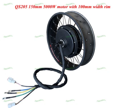 NBPOWER-QS 20-26*4.0inch 80mm QS205 150mm 3.5/5T 5000W motor wheel with singel freewheel.