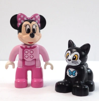 Lego Duplo Minnie Mouse Pet Figaro Black Cat Figure Minifigure Blue Bowtie 10873 - Image 1 of 3