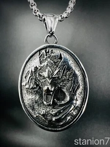 Nordic Tier Wolf Fenrir Wikinger Anhänger Edelstahl Halskette Schmuck Biker 359B - Bild 1 von 6