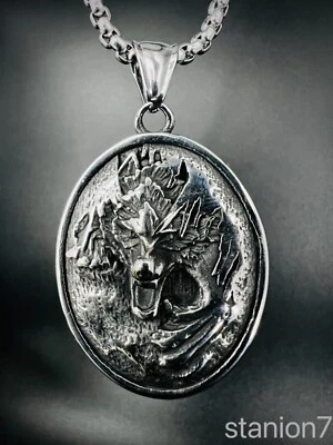 Nordic Tier Wolf Fenrir Wikinger Anhänger Edelstahl Halskette Schmuck Biker 359B - Bild 1 von 4