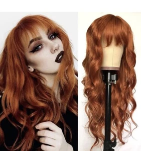 QD-Tizer Ginger Orange Color Loose Wave Hair Replacement Wigs for Fashion Wom... - Picture 1 of 15