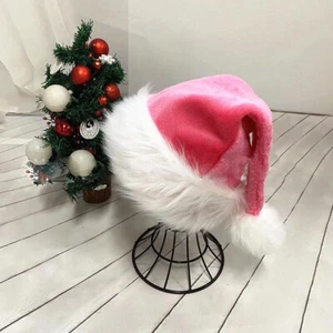 Christmas Hat Plush Xmas Costume Pompom Santa Claus Cap New - Picture 1 of 17