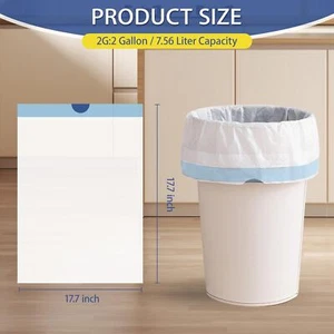 240 Count 2 Gallon Trash Bags Drawstring - Thick Small Garbage Bags - Picture 1 of 5
