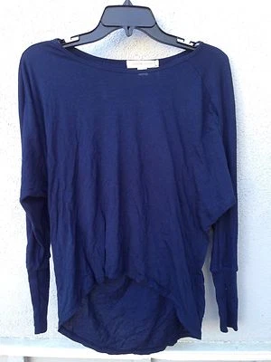 $88 NWT SoLow Solid Navy Crew Neck Cool Long Sleeves  - Image 1 of 3