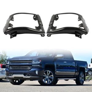 Metal For Chevrolet Silverado 1500 16-2018 Front Bumper Headlight Brackets 2pcs - Picture 1 of 13