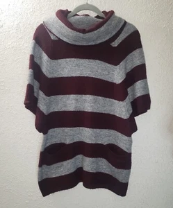 Fenn Wright Manson Sz L Sweater Shirt Top Half Sleeve Cowl Neck Women's Striped - Picture 1 of 6