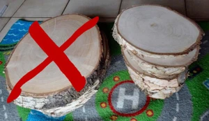 Holzscheiben 24cm Birkenholz mit Rinde getrocknet Dicke 2cm zum Basteln bemalen, - Bild 1 von 1