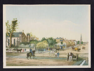 5154)  Vintage Print of 1864 Great Lonsdale Street East Melbourne by C H Tradel 