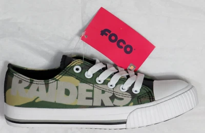 ZAPATILLAS MUJER LAS VEGAS RAIDERS NFL TALLA 7 WOODLAND CAMUFLAJE LONA ESTILO MANDRIL NUEVAS CON ETIQUETAS Foto 1 de 4