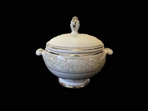 Vintage Mikasa Bavarian Platinum L3215 Sugar Bowl w/ Lid Fine China - Picture 1 of 11