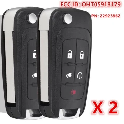 2XKeyless Flip Remote Key Fob For 2011 2012 2013-2015 Chevrolet Volt OHT05918179 Foto 1 de 4