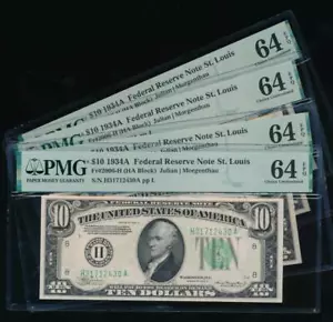 AC $10 1934A Saint Louis PMG 64 EPQ Fr 2006-H (price for one) - Picture 1 of 2