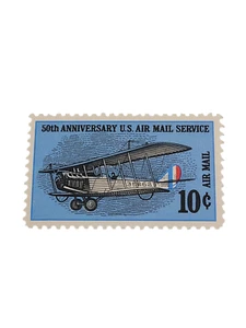 US Briefmarke # C74 10 Cent 50th Anniversary of U.S. Air Mail einzeln postfrisch siehe Bilder - Bild 1 von 4