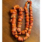 Rare Top Qulity Ancinet Old Tabtian Burmse Coral Sting Beads 148 Gr