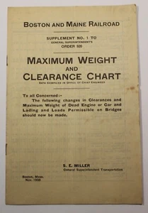 Tabla de peso y liquidación del ferrocarril de Boston y Maine 1925 suplemento 1 para pedido 920 - Imagen 1 de 5
