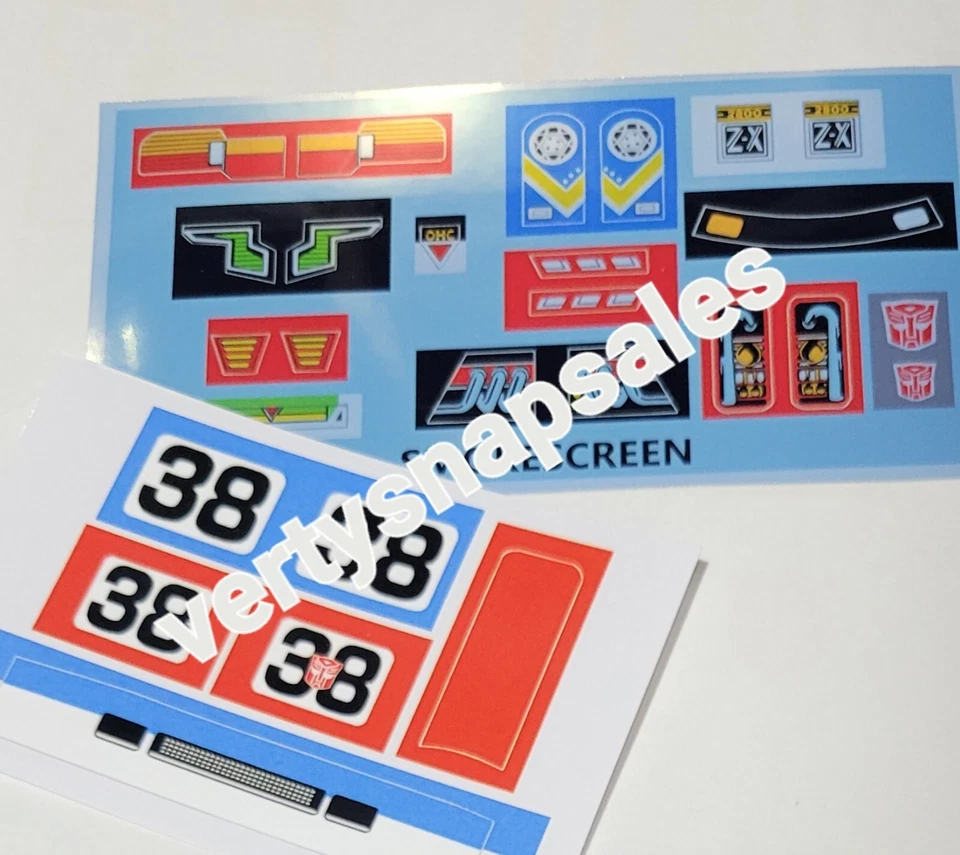 Transformers G1 Repro Stickers For G1 SMOKESCREEN - Image 1 of 1