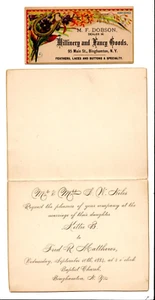 Late 19th Century M F Dobson Fancy Goods Niles & Matthews Marriage Binghamton NY - Picture 1 of 2