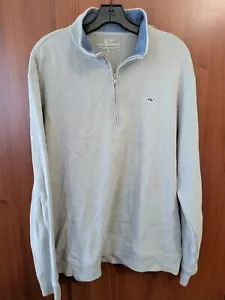 Herren Vineyard Vines 1/2 Zip Pullover L Large grau grau - Bild 1 von 10