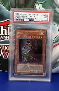 Yu-Gi-Oh Card - GLAS-EN032 -ENISHI, SHIEN'S CHANCELLOR (ultra rare) MINT PSA-9 - Picture 1 of 8