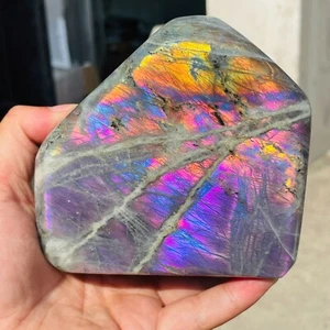 2.20lb Natural Purple Gorgeous Labradorite Quartz Crystal Display Specimen - Picture 1 of 12