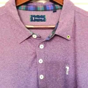 William Murray Mens Logo SS Golf Shirt Tartan Plaid trim Accent GUC XL - Picture 1 of 5