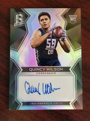 2017 Spectra Rookie Auto 175 Quincy Wilson Florida Indianapolis Colts #'d 63/199 - Image 1 of 2