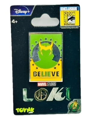 Disney Marvel Studios Pin Loki BELIEVE Toynk San Diego Comic Con Exclusive - Image 1 of 4
