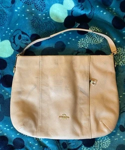 Coach New York Pink Leather Pebble Satchel Shoulder purse Made In Myanmar - Picture 1 of 8