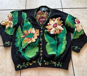 Vintage Just Better Pullover Lisa Coufal 2 Strickjacke Blumen Blumen Landhaus - Bild 1 von 9