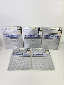 Vintage Control Top Strumpfhose Medium Tall cremeweiß Baumwolle Schritt Bauch Kontrolle Set - Bild 1 von 7