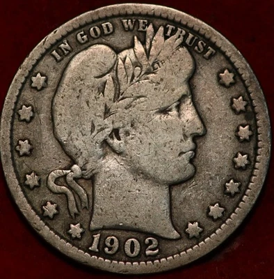 1902 Philadelphia Mint Silver Barber Quarter - Image 1 of 2