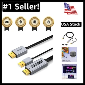 Cable DisplayPort 1.4 a HDMI 2.1 de 6 pies - 8K@60Hz y 4K@240Hz para imágenes impresionantes - Imagen 1 de 9