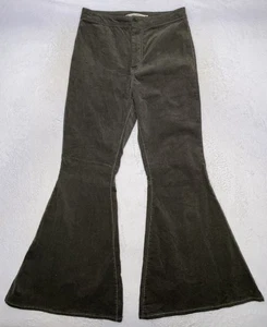 Chelsea & Violet Flare Bell Bottom Pants Green Size 28 Small Corduroy Hippie - Foto 1 di 8